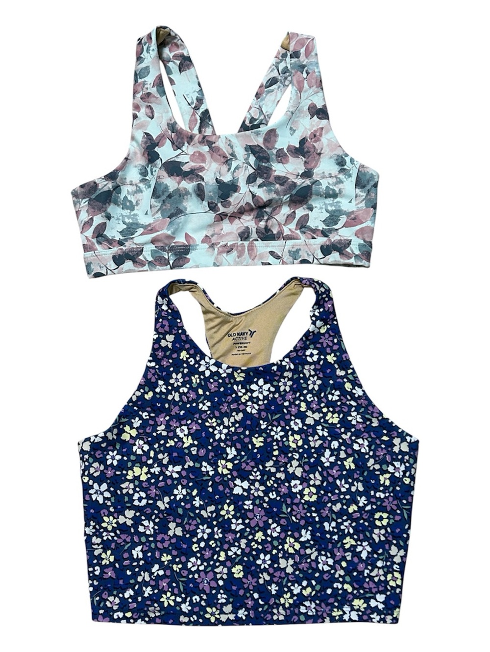Old Navy Girls 2 Piece Set Floral-Prints Cropped Sports Bra Size L (10-12)